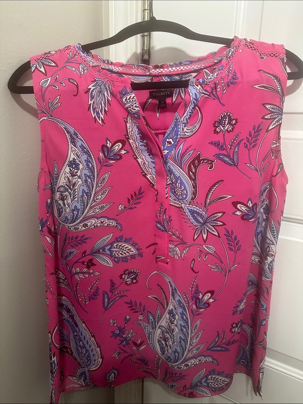 Talbots Hot Pink Paisley-Print Sleeveless Camisole